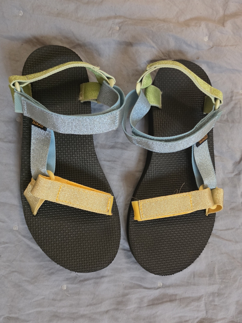 Teva- Colorblock Sport Sandals in Black with Pastel Straps
